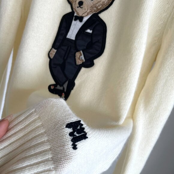 Polo by Ralph Lauren Cashmere bear knitted turtleneck sweater - Picture 6 of 8